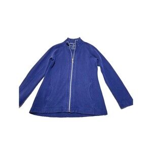 Tommy Bahama Blue Full Zip Sweater | Women's  Round Neck S/P